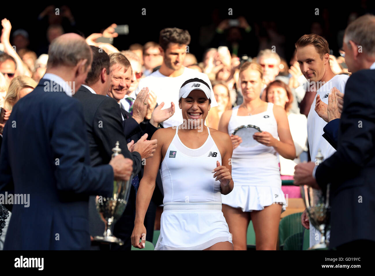 Heather Watson after winning the mixed doubles final on day thirteen of
