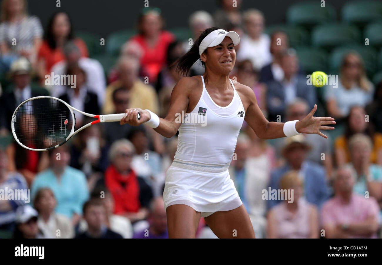 Heather Watson during the mixed doubles final with partner Henri