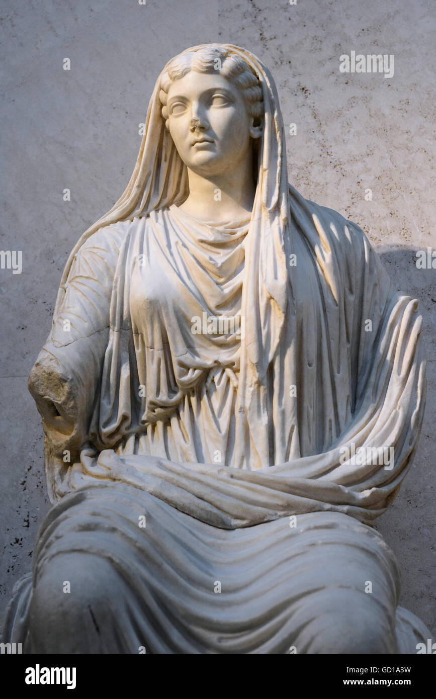 Madrid. Spain. Statue of Livia Drusilla (58-29 AD), 14-19 AD, from Paestum, Italy. National Archaeological Museum of Spain. Stock Photo