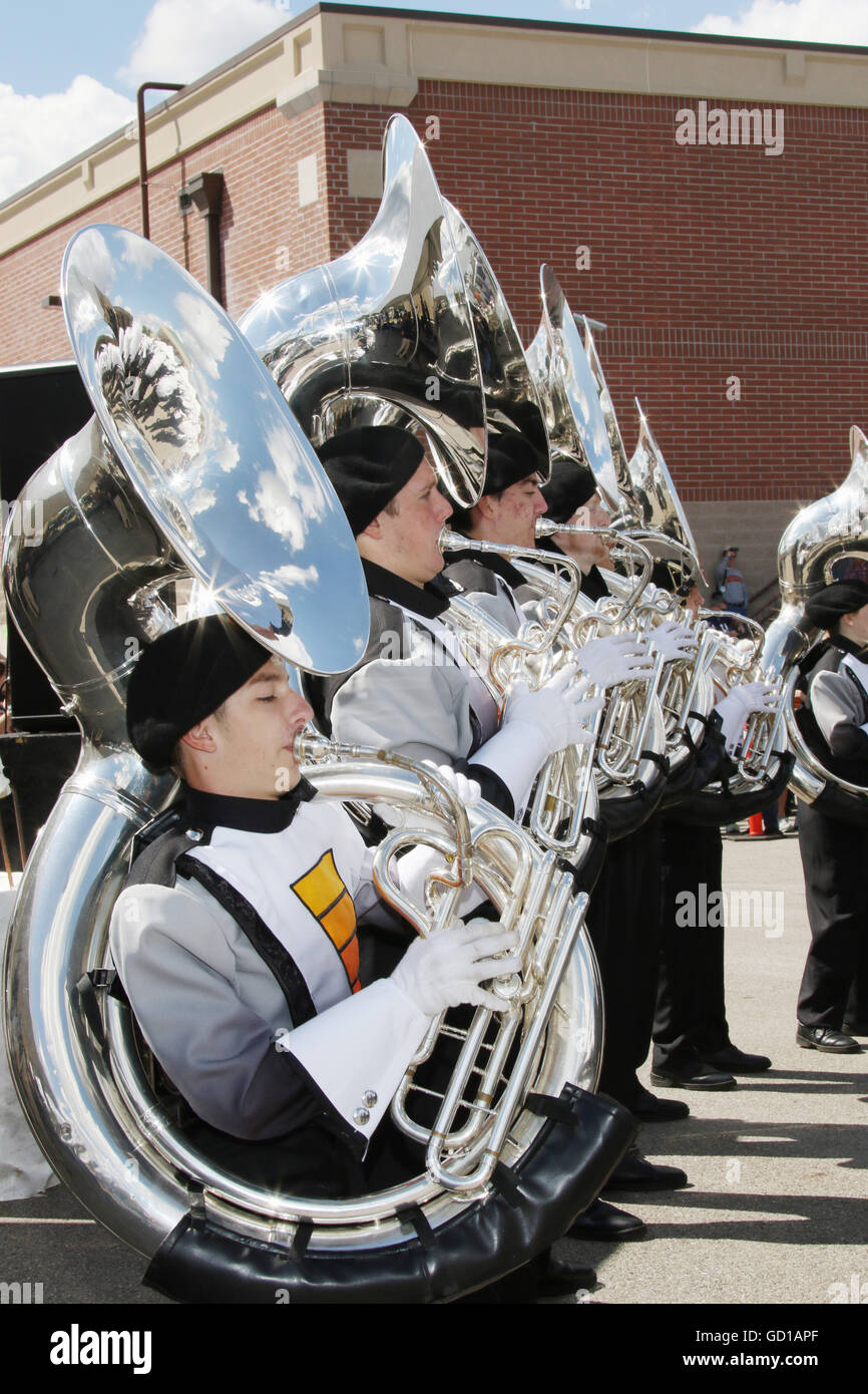 Sousaphone Players. Beavercreek High School Marching Band in concert