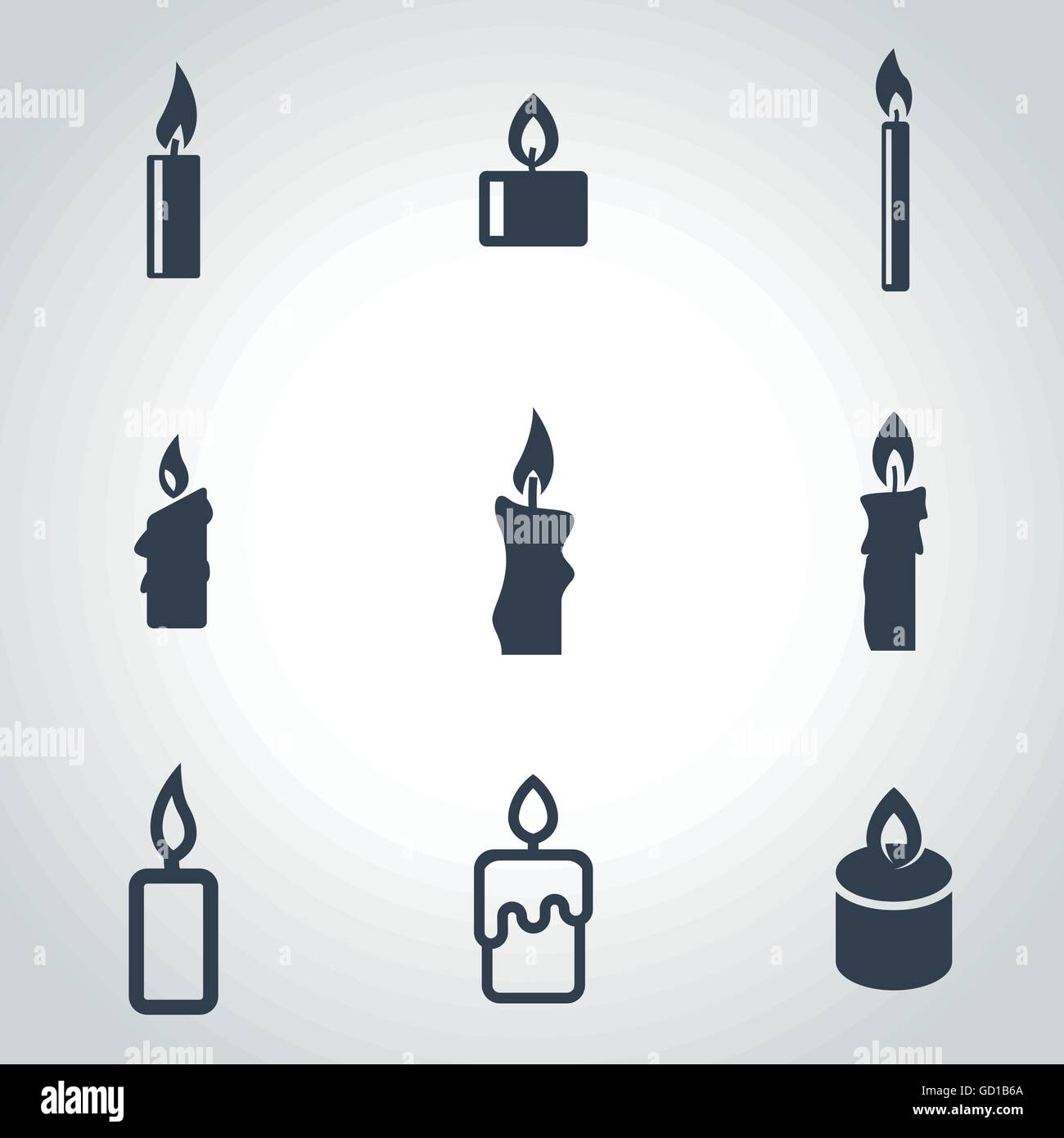 Vector black candles icon set Stock Vector Image & Art - Alamy