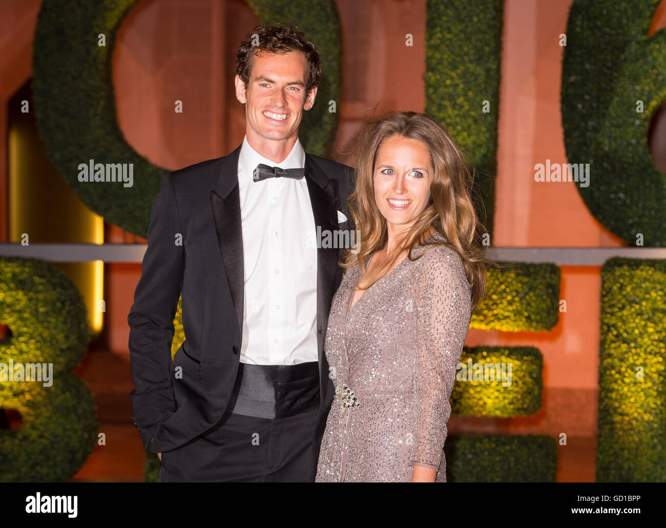 Andy Murray and his wife Kim arriving at the Wimbledon Champions Dinner