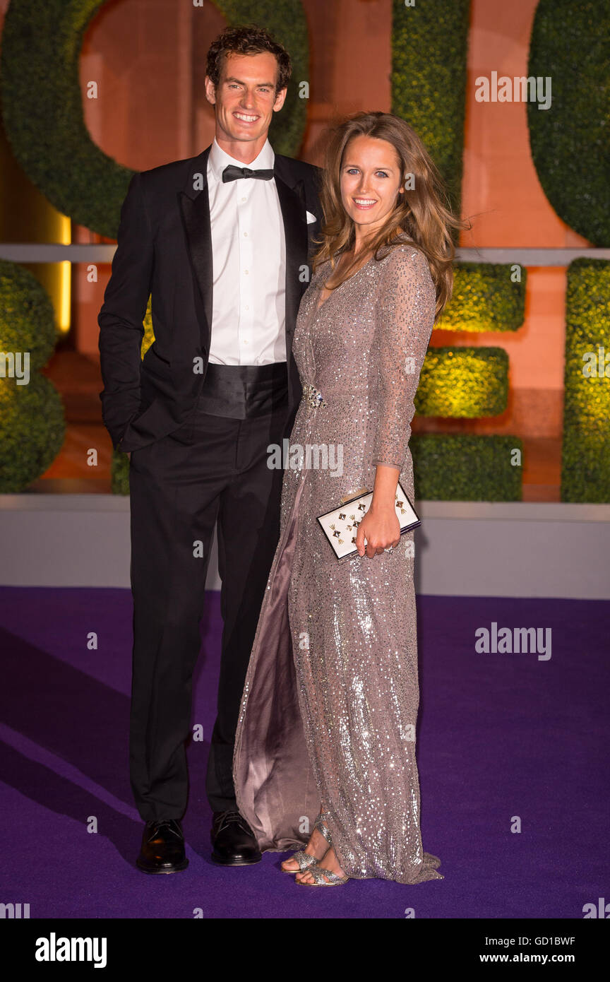 Andy Murray and his wife Kim arriving at the Wimbledon Champions Dinner