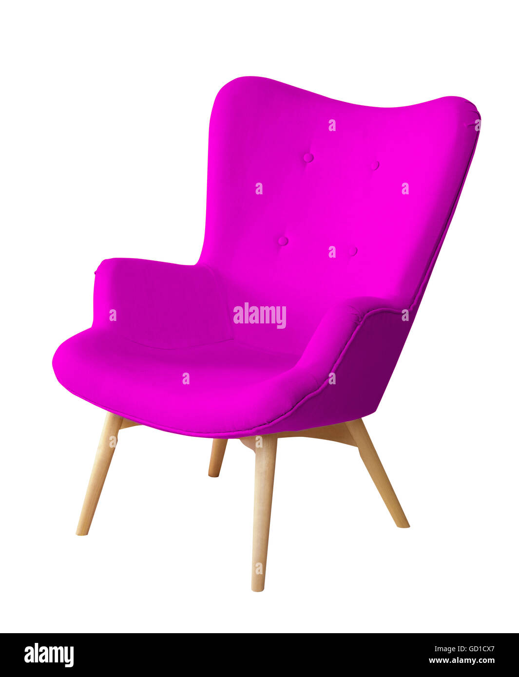 Purple color chair isolated Stock Photo