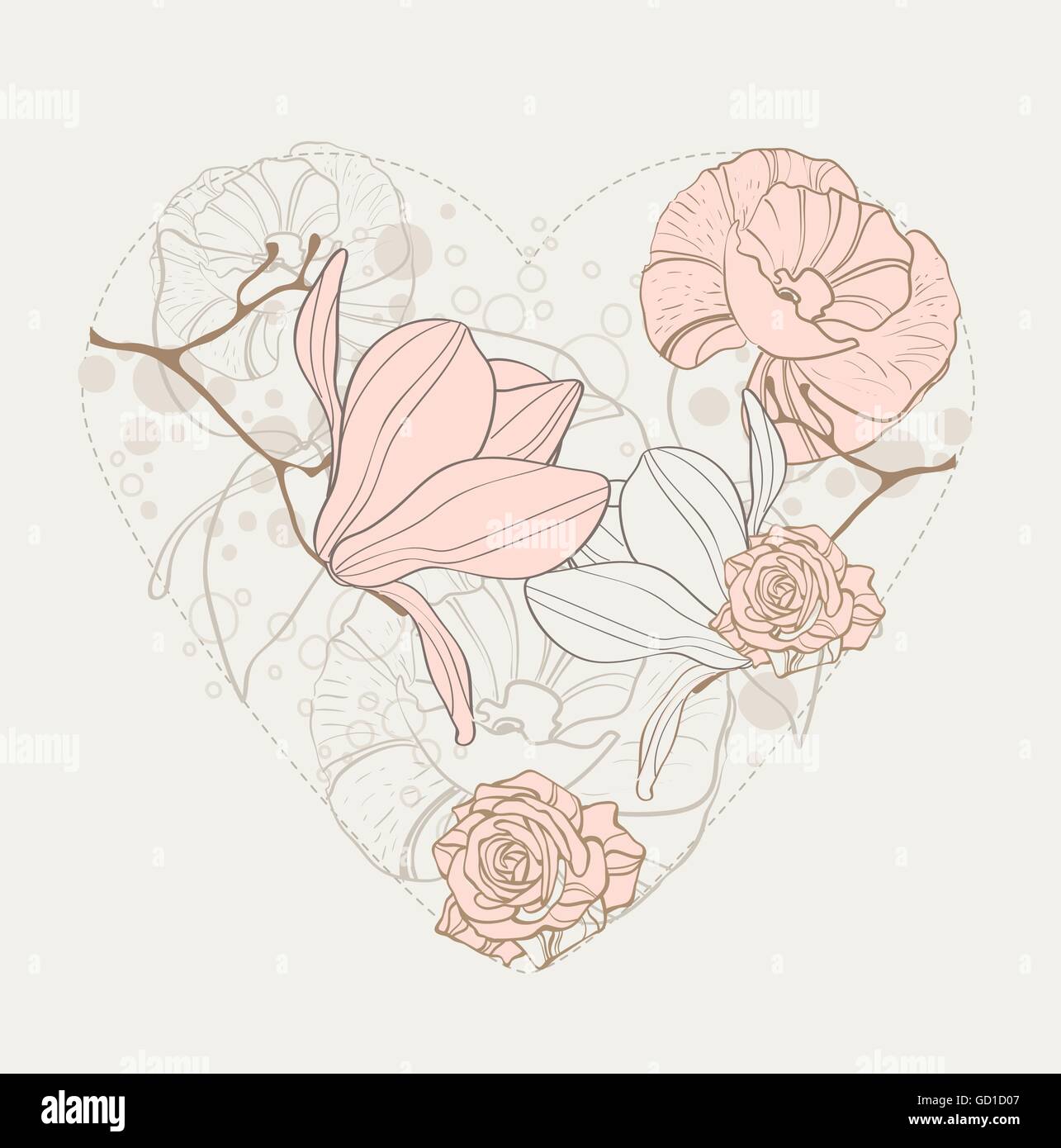 Valentine beautiful card with heart Stock Vector Image & Art - Alamy