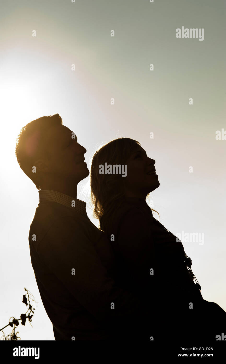Two women one man silhouette hi-res stock photography and images - Alamy