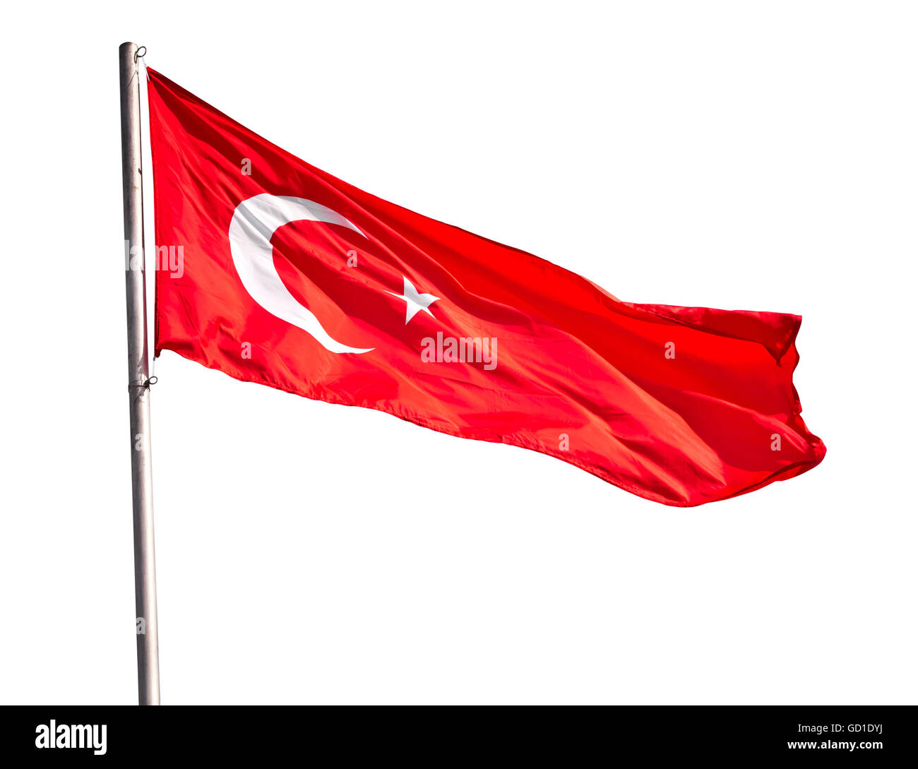Turkish flag waving Stock Photo