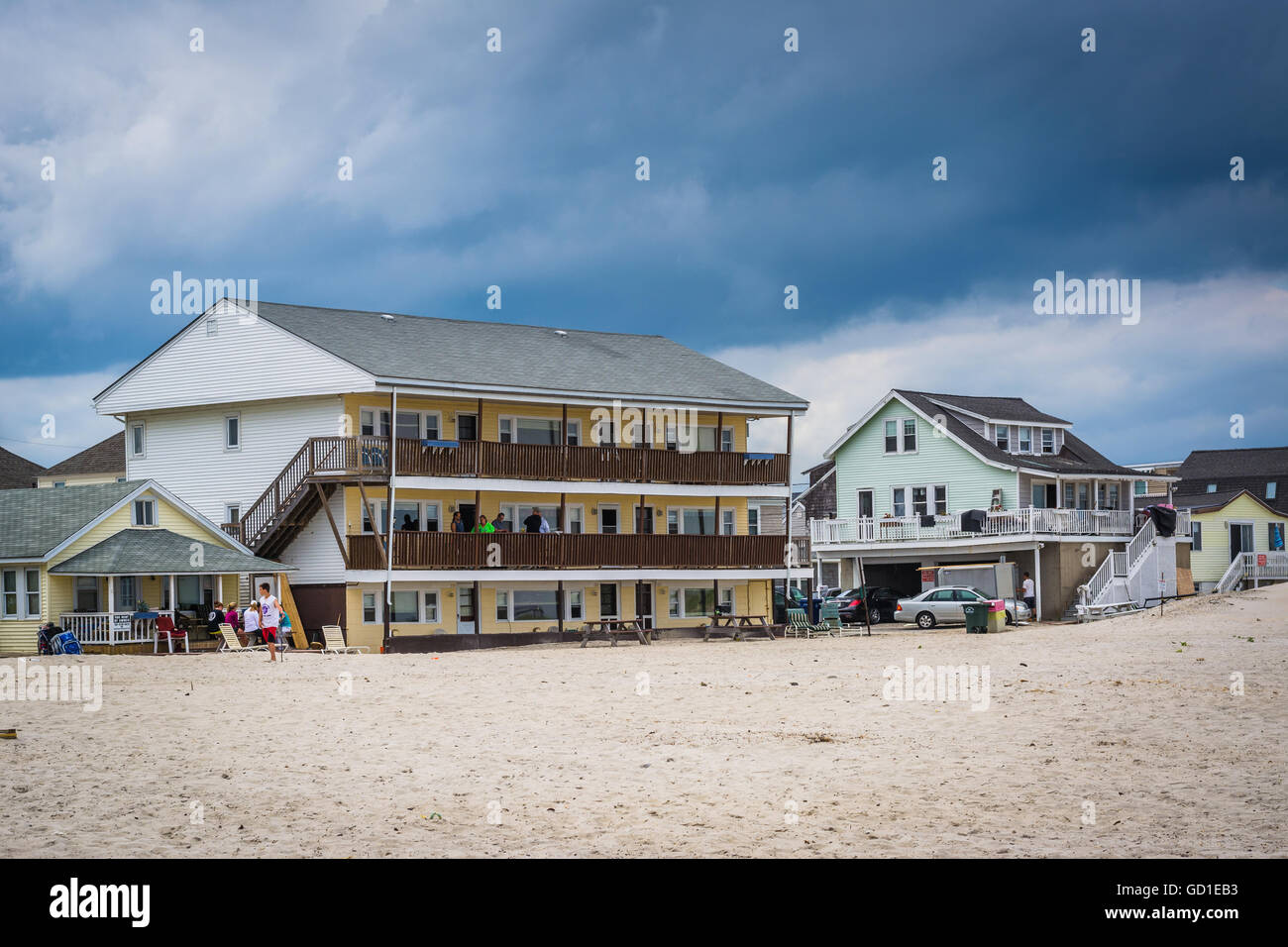 Beachfront homes in Hampton Beach, New Hampshire Stock Photo Alamy