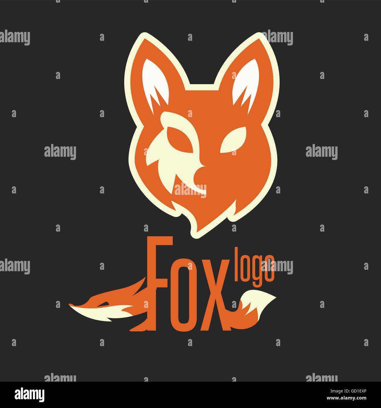 fox logo designed in a simple way so it can be use for multiple proposes like logo ,mark ,symbol or icon. Stock Vector