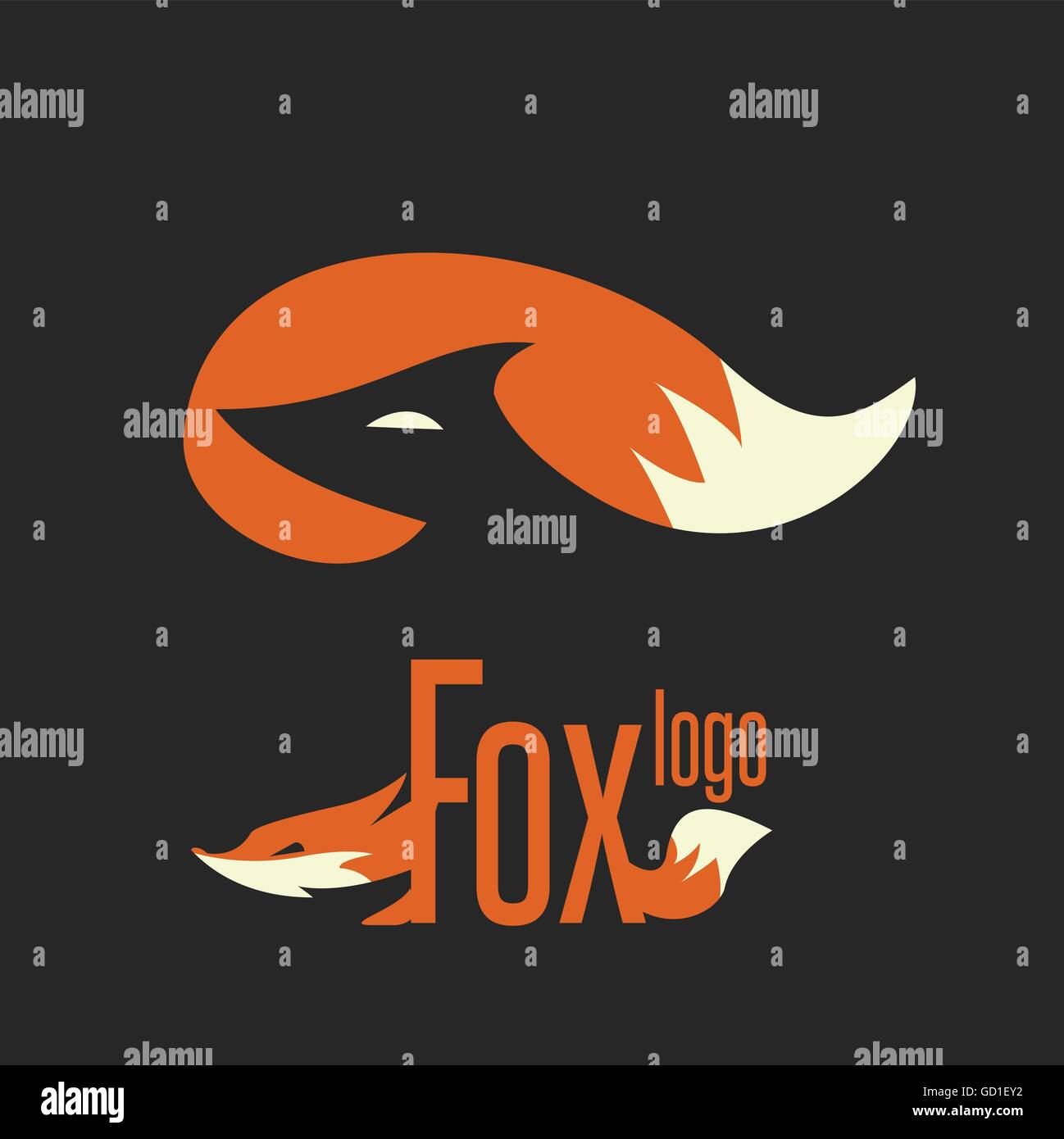 fox logo designed in a simple way so it can be use for multiple proposes like logo ,mark ,symbol or icon. Stock Vector