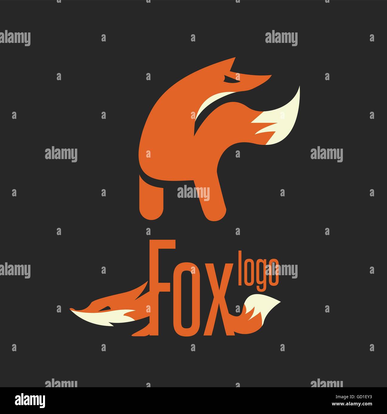 fox logo designed in a simple way so it can be use for multiple proposes like logo ,mark ,symbol or icon. Stock Vector