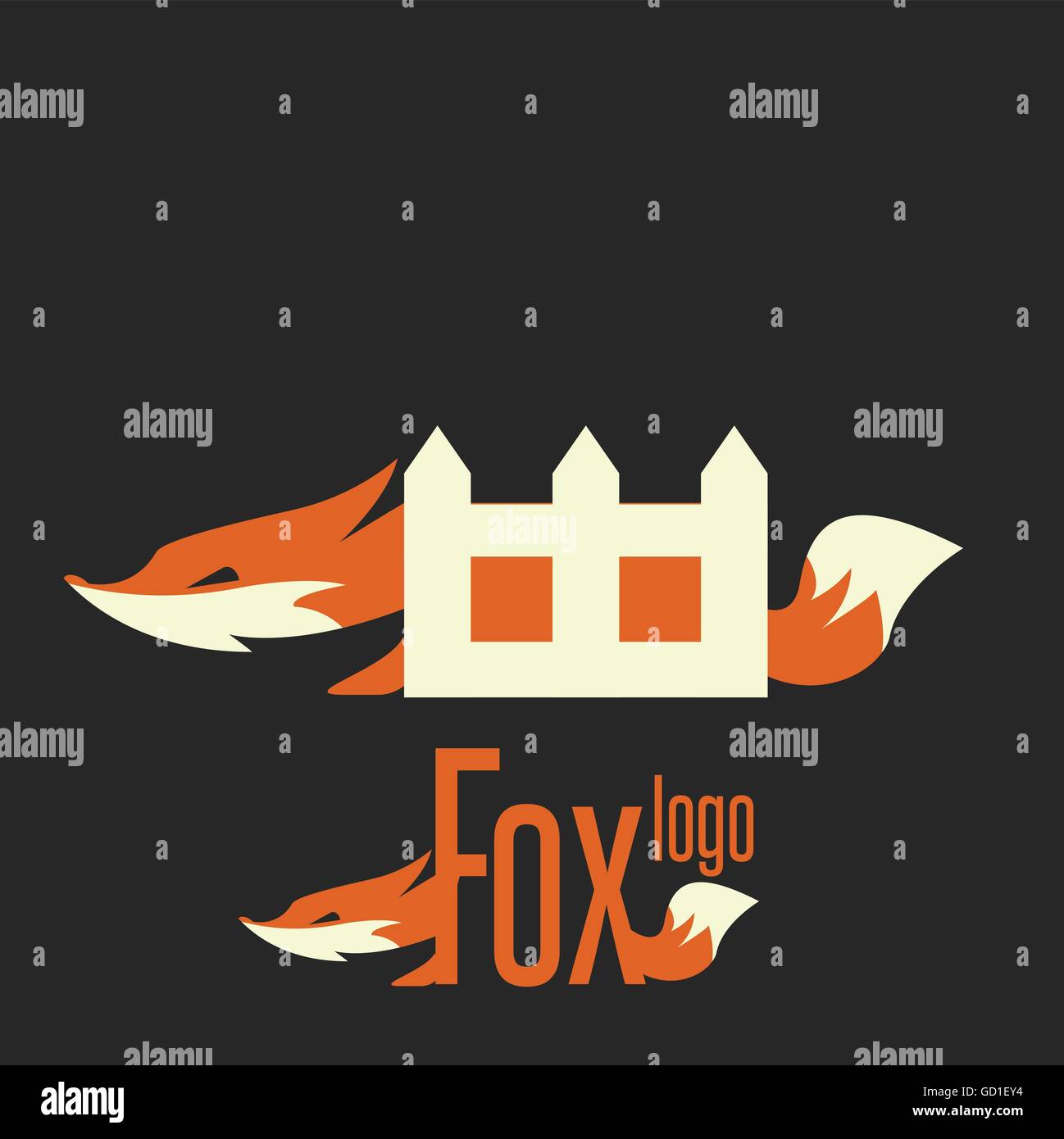 fox logo designed in a simple way so it can be use for multiple proposes like logo ,mark ,symbol or icon. Stock Vector