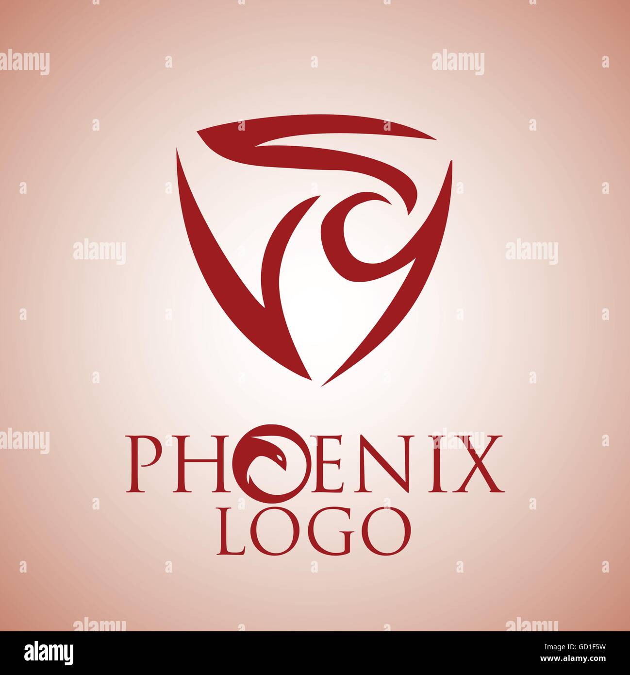phoenix logo designed in a simple way so it can be use for multiple proposes like logo ,mark ,symbol or icon. Stock Vector