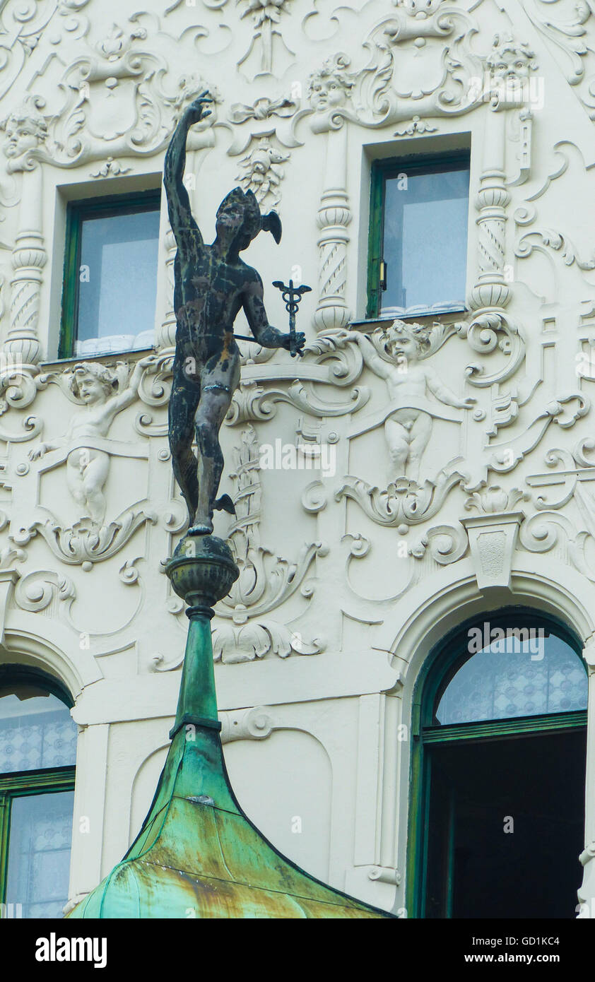 colorful tables and chairs stacked Vienna Austria Stock Photo Alamy