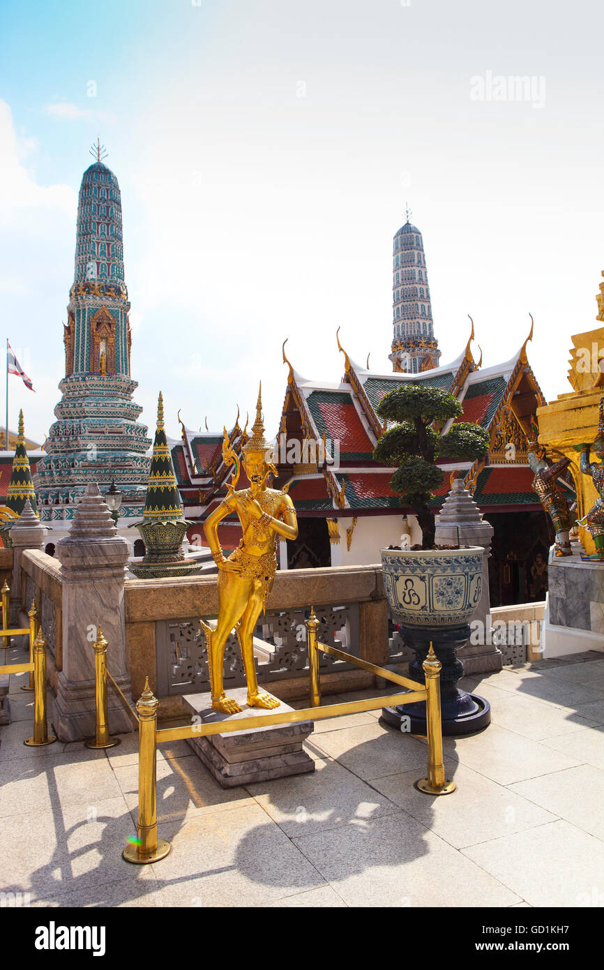 Phra Kaeo, Temple of the Emerald Buddha,Bangkok Thailand. Details Stock Photo