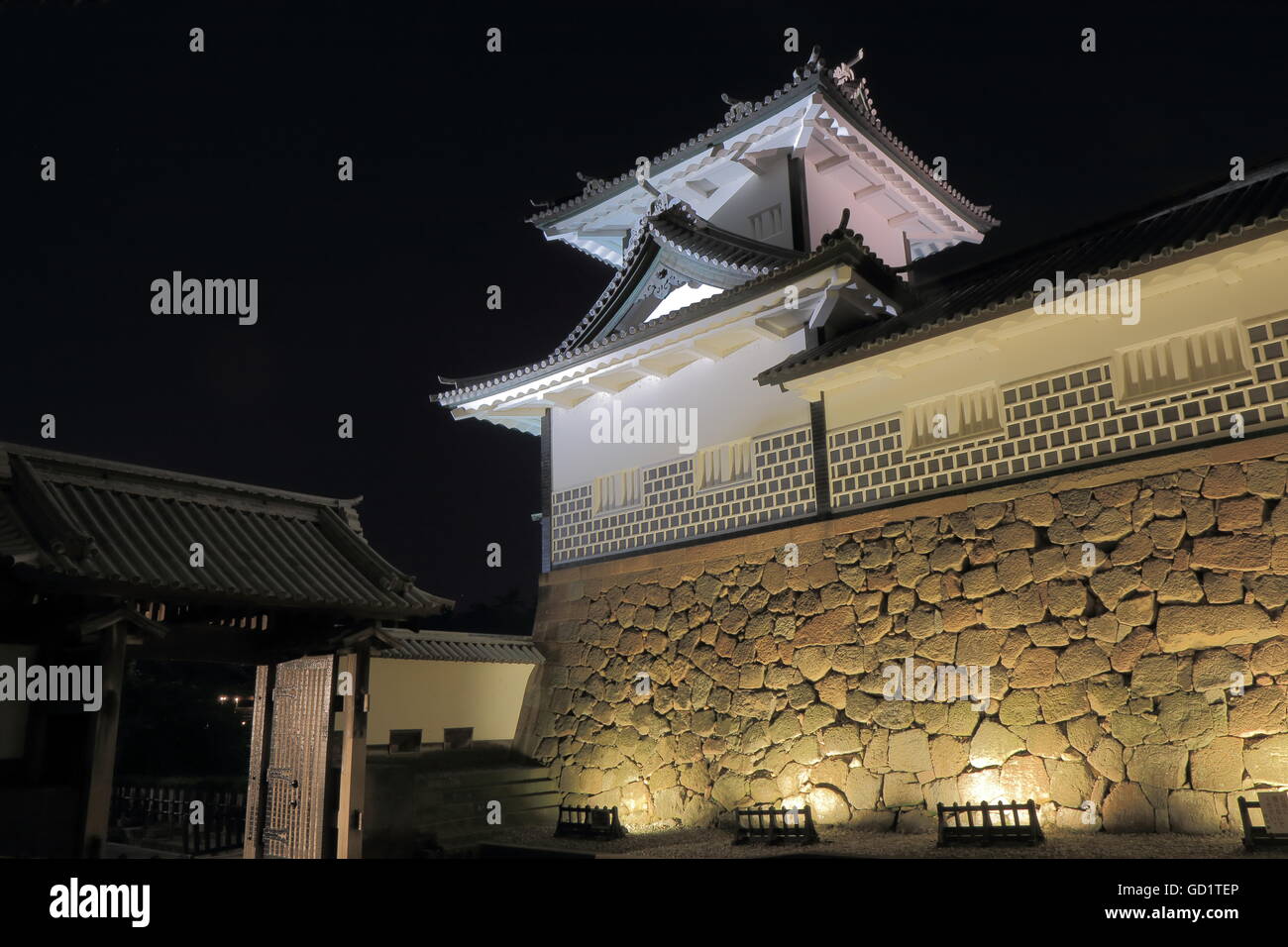 Beautiful architecture Kanazawa Japanese castle Japan Stock Photo