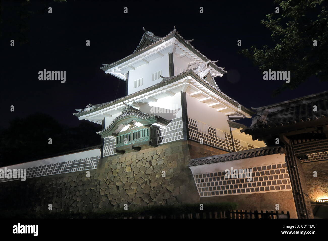 Beautiful architecture Kanazawa Japanese castle Japan Stock Photo