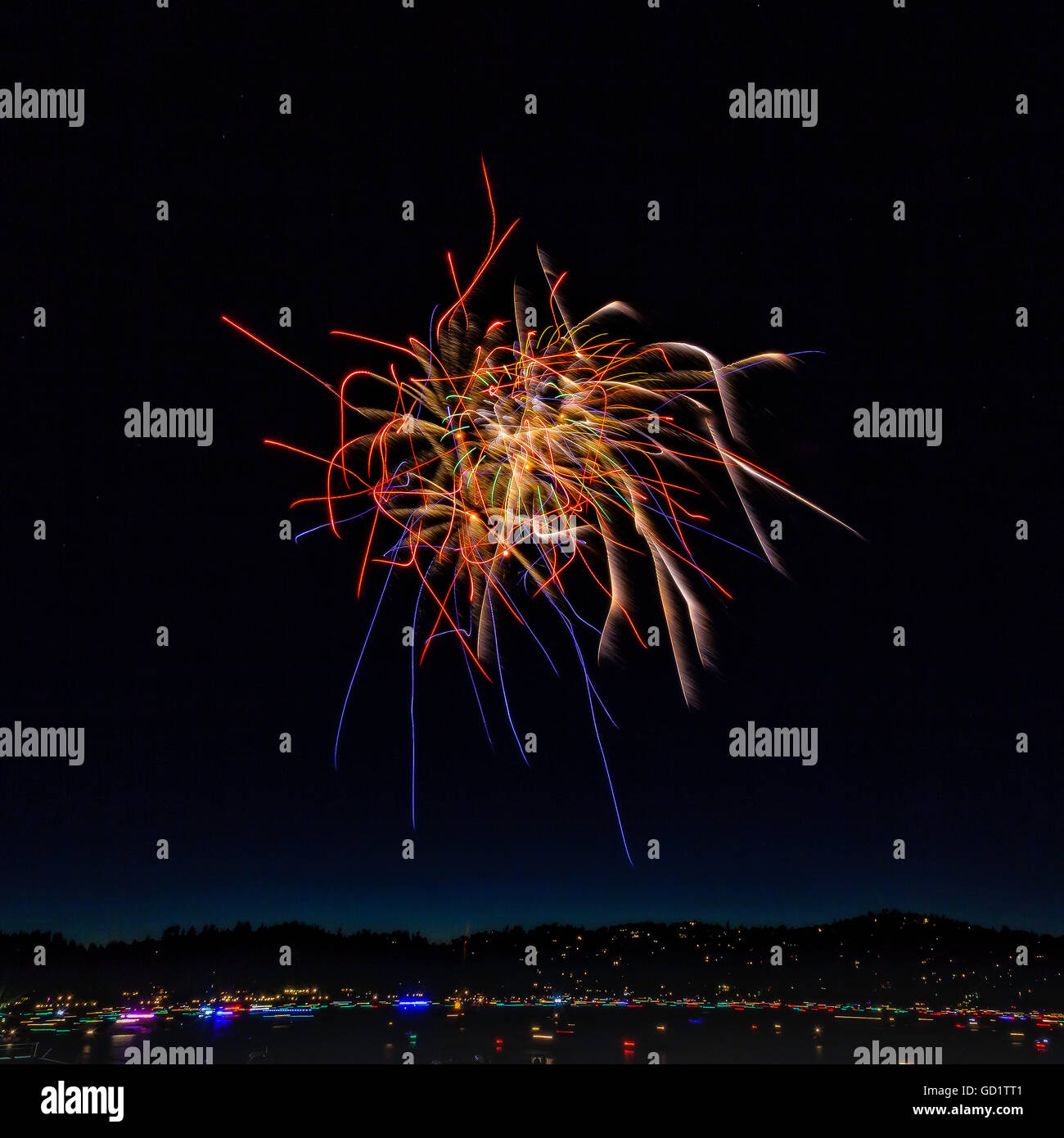 Independence Day Fireworks Show at Lake Arrowhead, California (held on