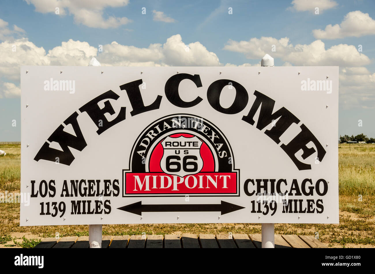 Adrian, Texas, is the halfway point for travelers on Route 66. Chicago