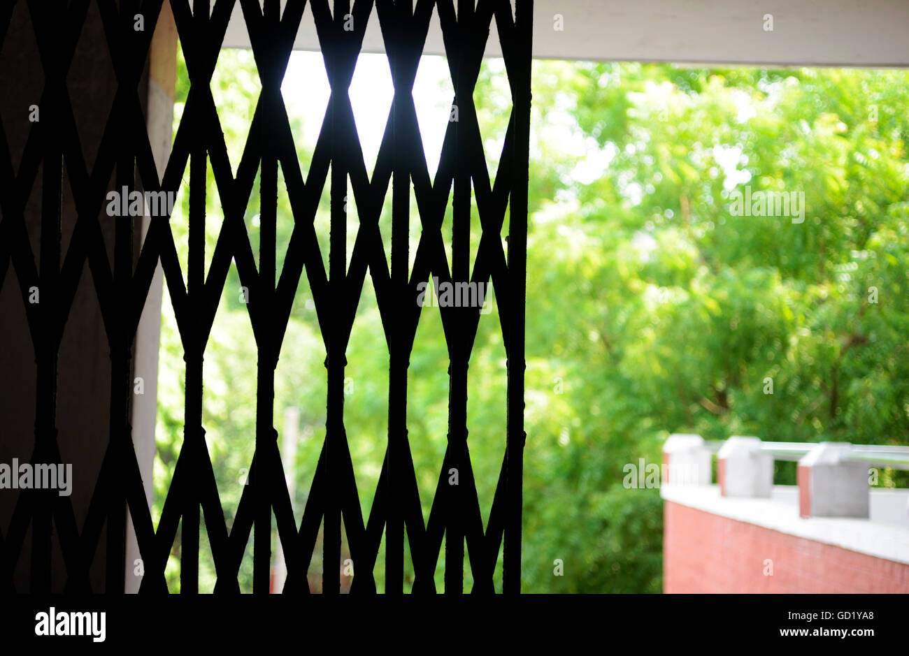 Black Metal Grille Sliding Door Stock Photo 111296144 Alamy