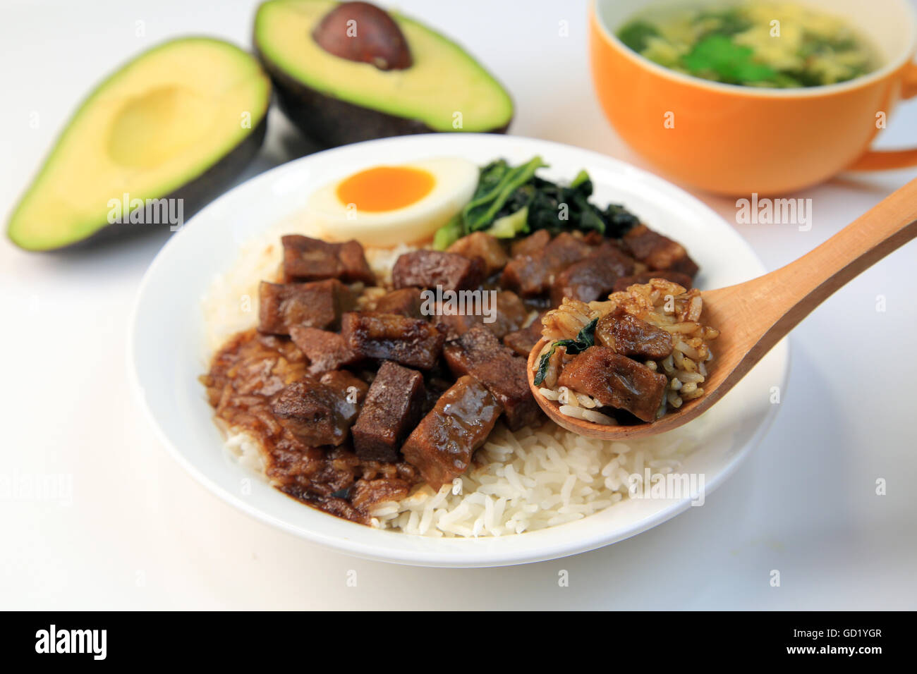 Minced pork rice Stock Photo