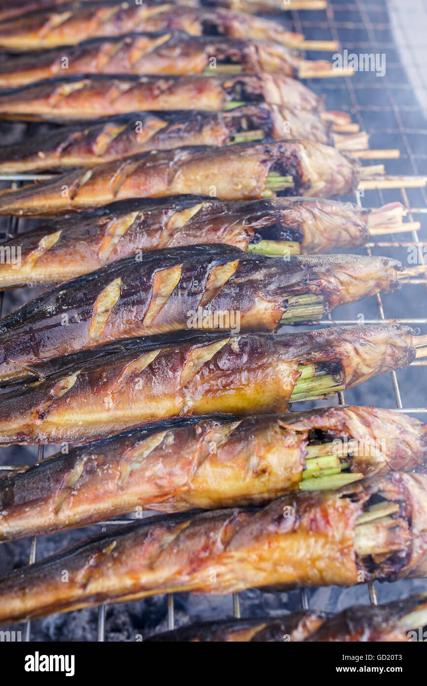 grilled walking catfish on stove Stock Photo Alamy