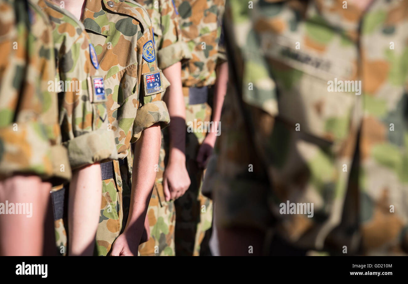 Australian Army Cadets on parade Stock Photo