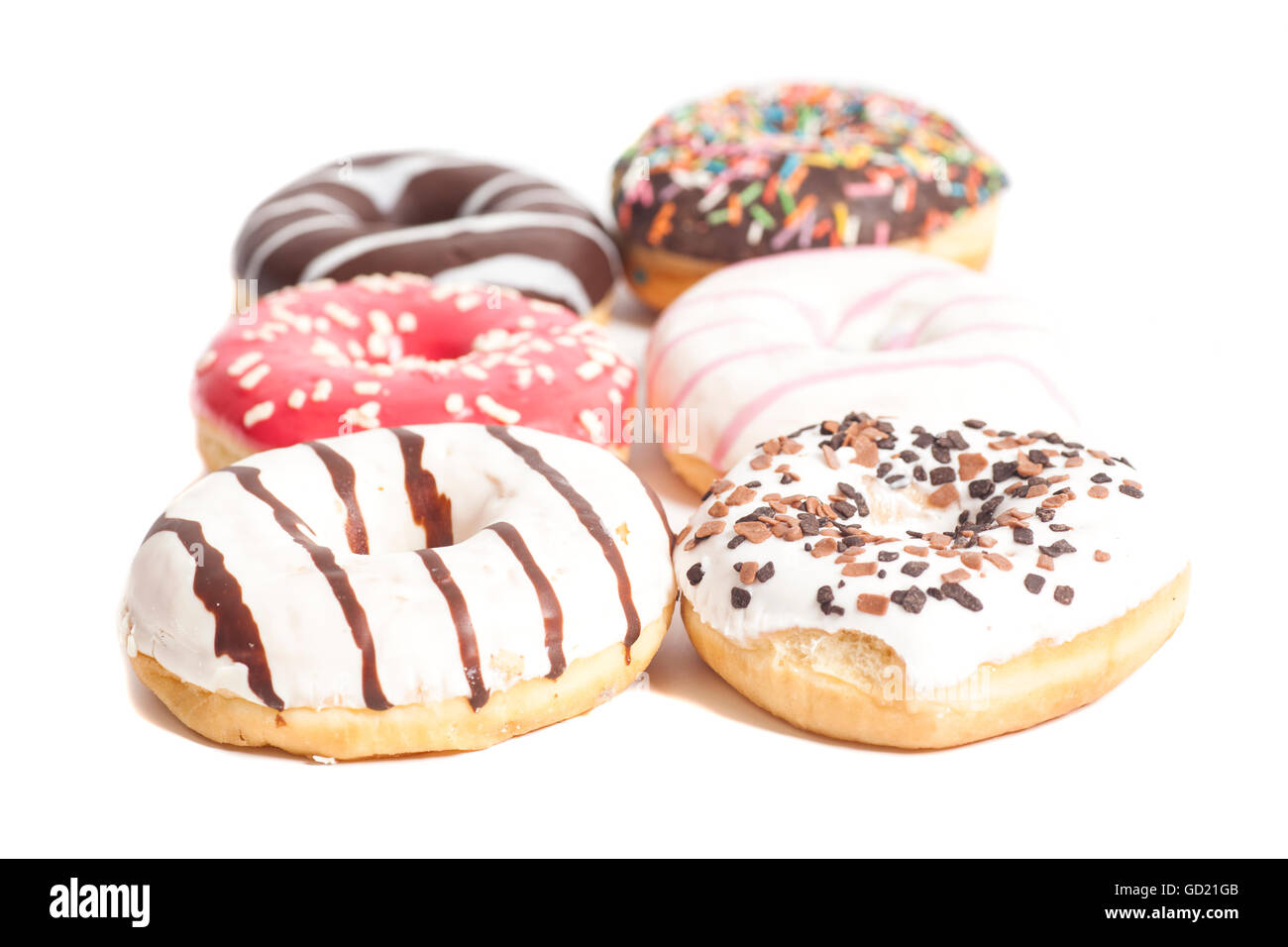 Assorted Donuts isolated on a white background Stock Photo - Alamy