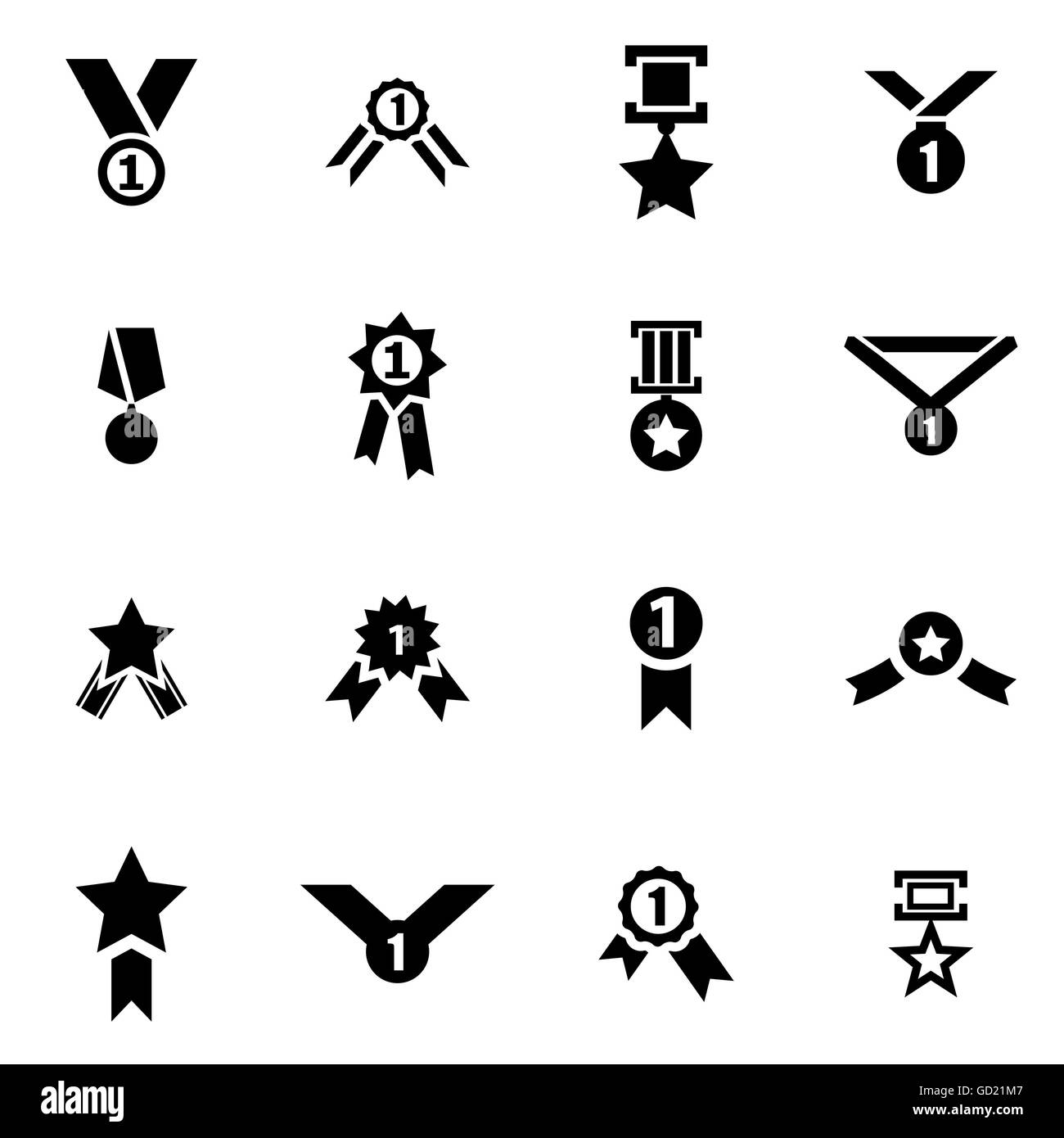Vector black award medal icon set Stock Vector Image & Art - Alamy