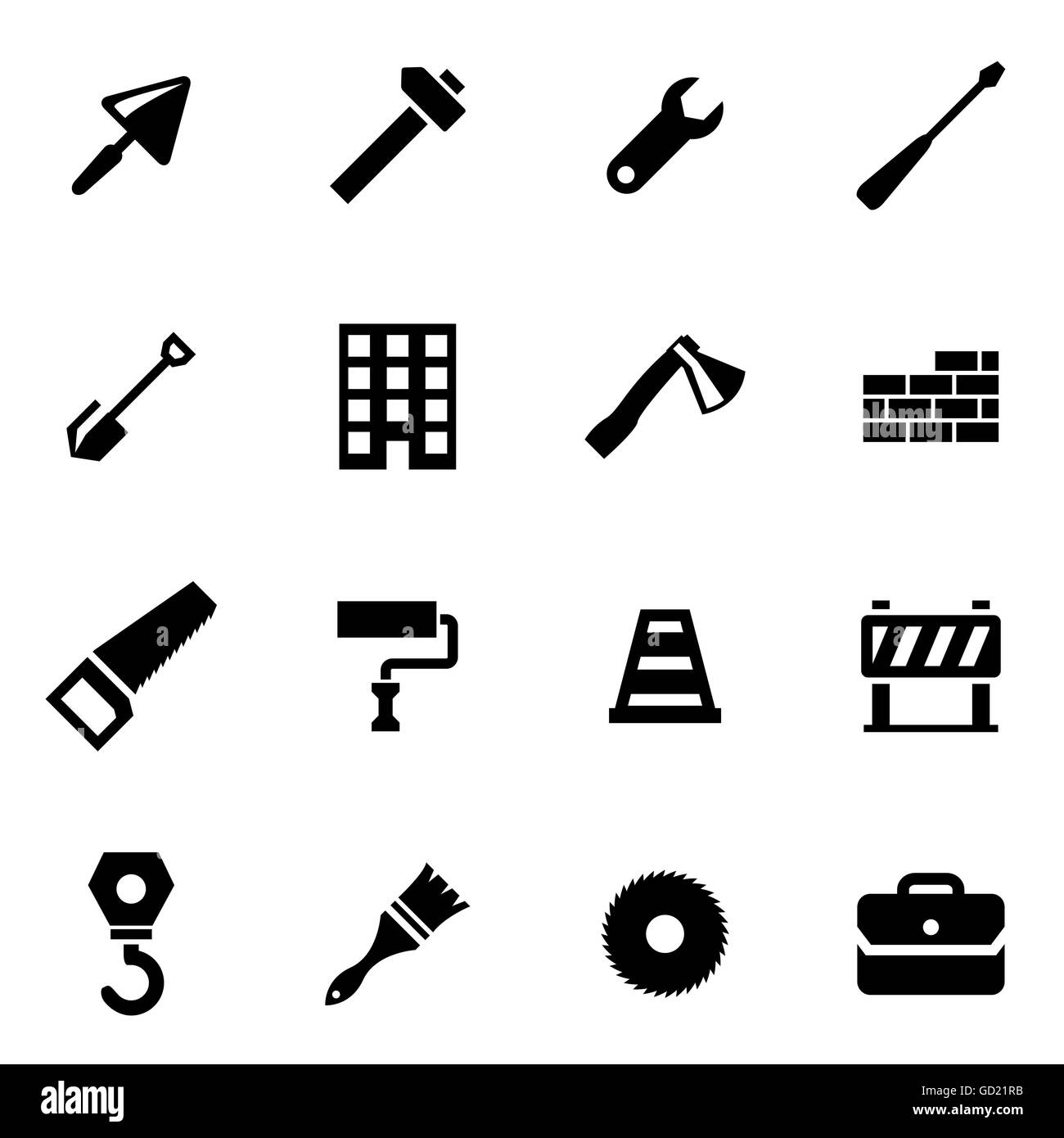 Vector black construction icon set Stock Vector Image & Art Alamy
