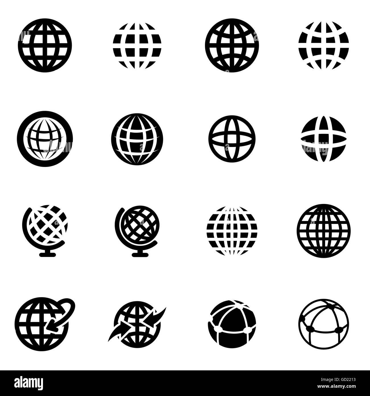 Vector black globe icon set Stock Vector Image & Art Alamy