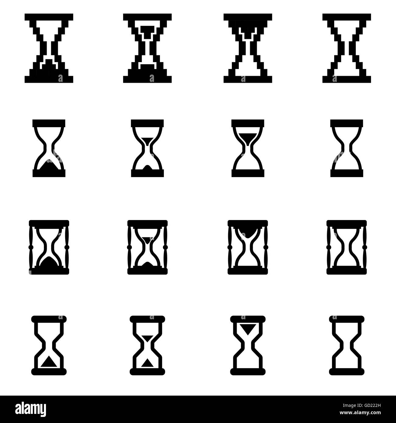 Vector black hourglass icon set Stock Vector Image & Art - Alamy