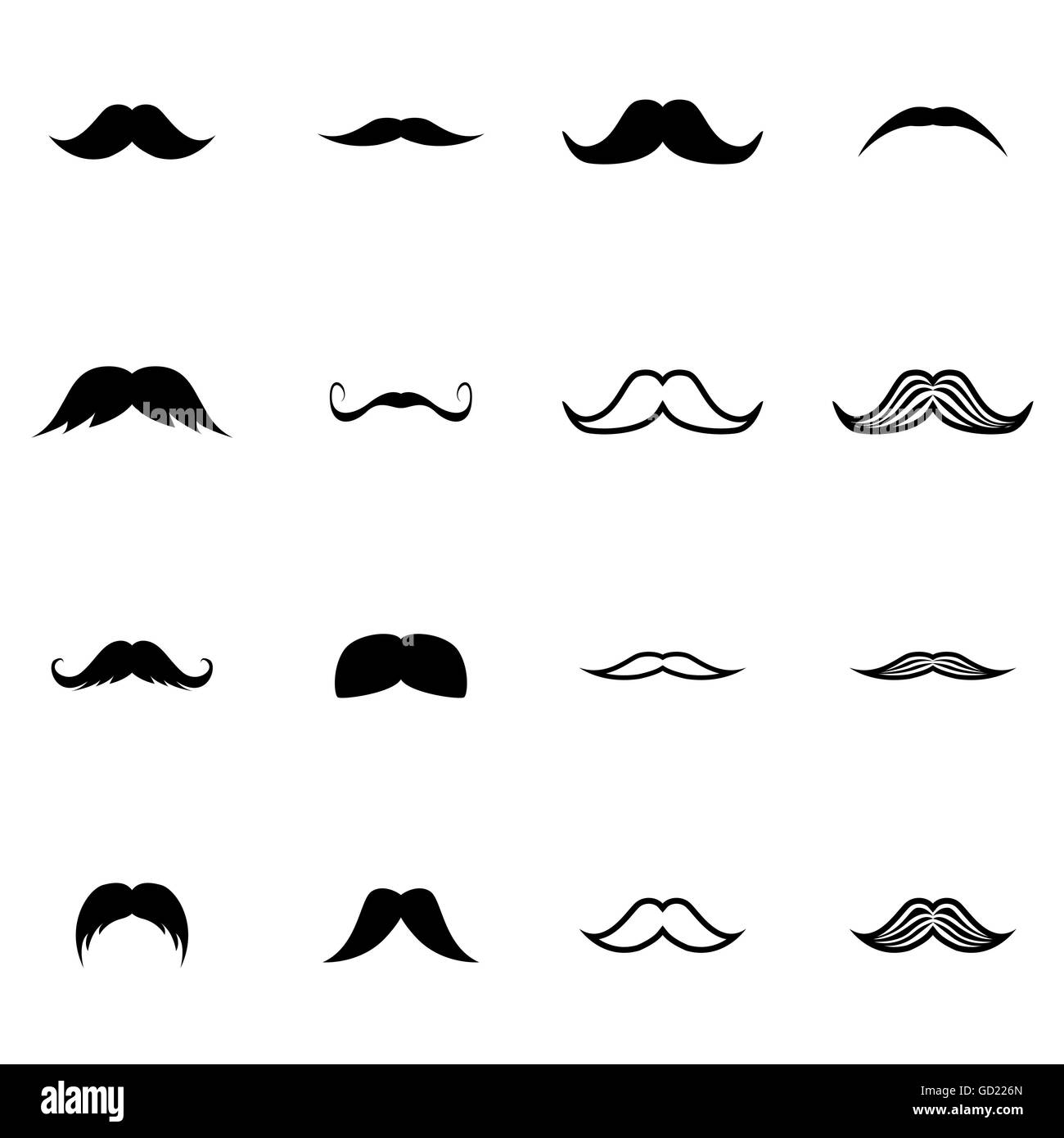 Vector black moustaches icon set Stock Vector Image & Art Alamy