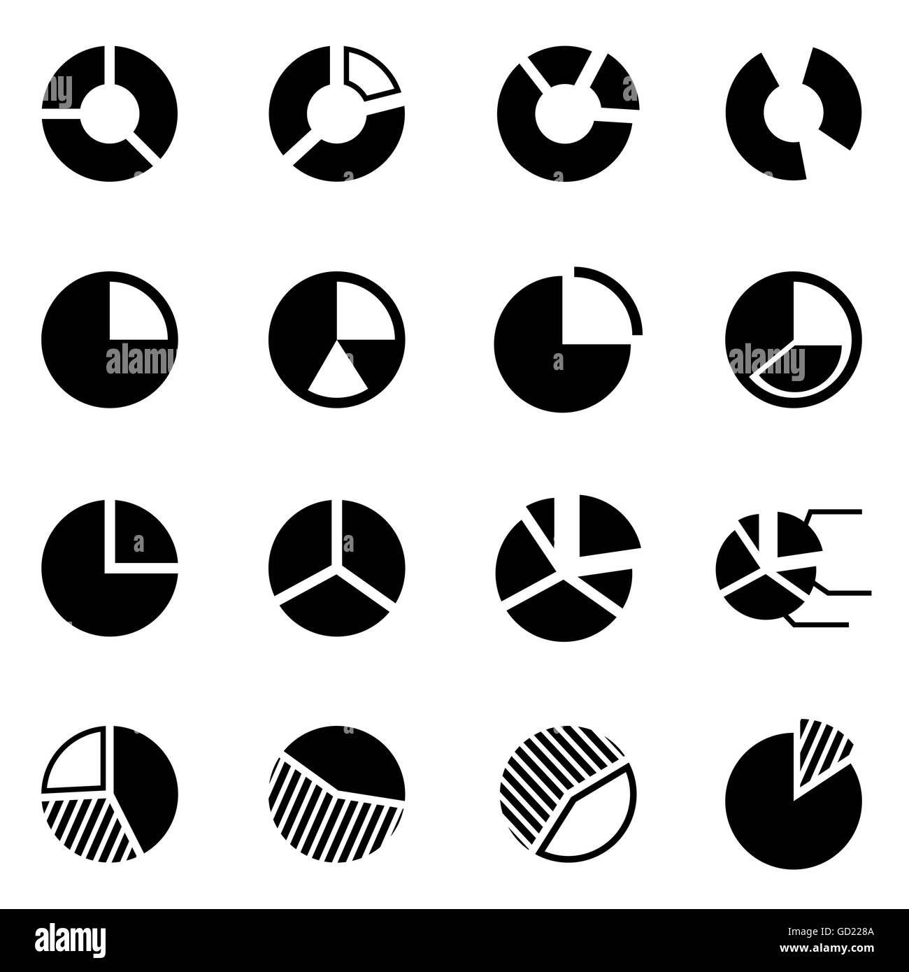 Vector black pie chart icon set Stock Vector Image & Art - Alamy