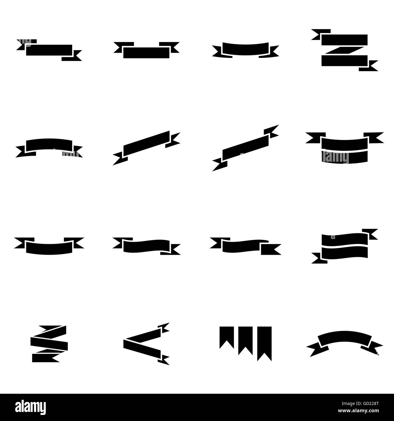 Vector black ribbon icon set Stock Vector Image & Art - Alamy