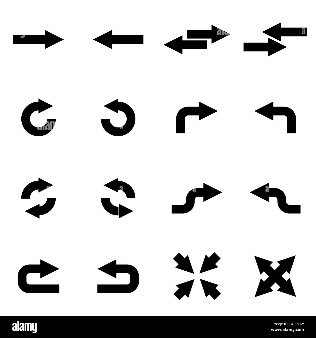 Vector black arrows icon set Stock Vector Image & Art - Alamy