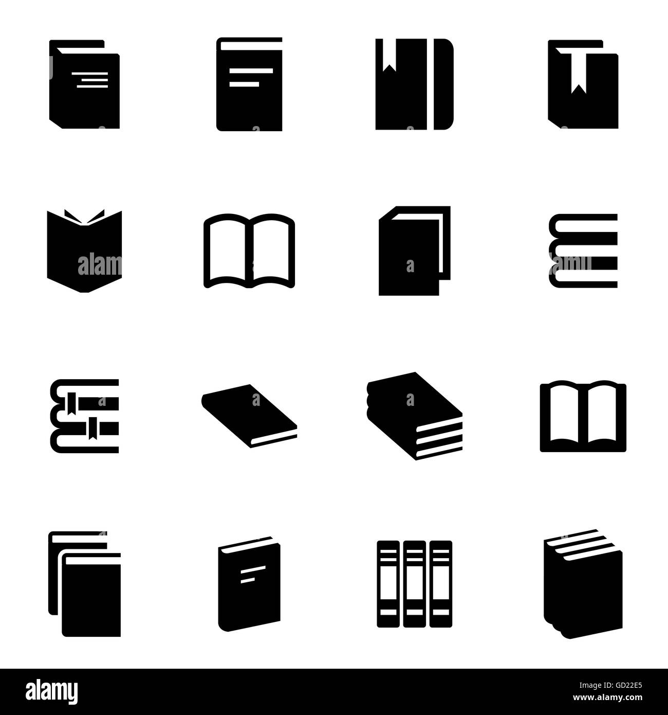 Vector black book icon set Stock Vector Image & Art - Alamy