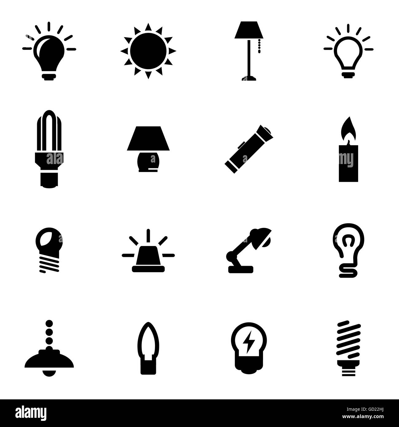 Vector black light icon set Stock Vector Image & Art Alamy