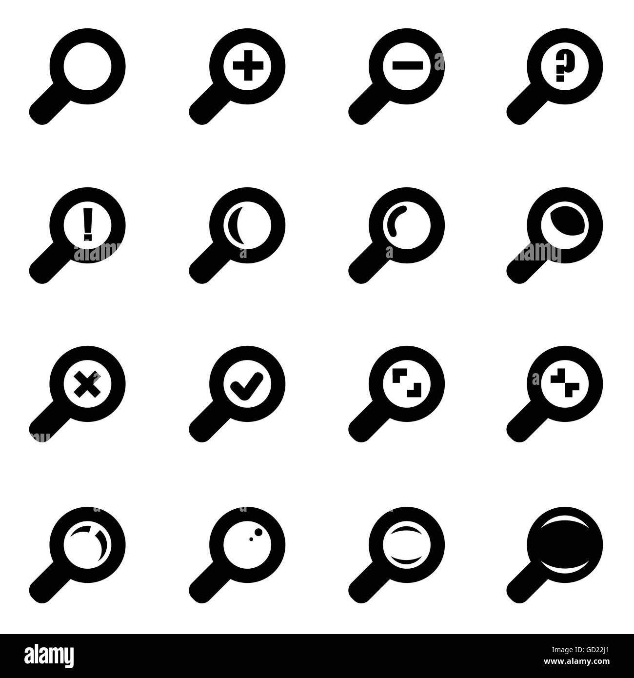 Vector black magnifying glass icon set Stock Vector Image & Art Alamy