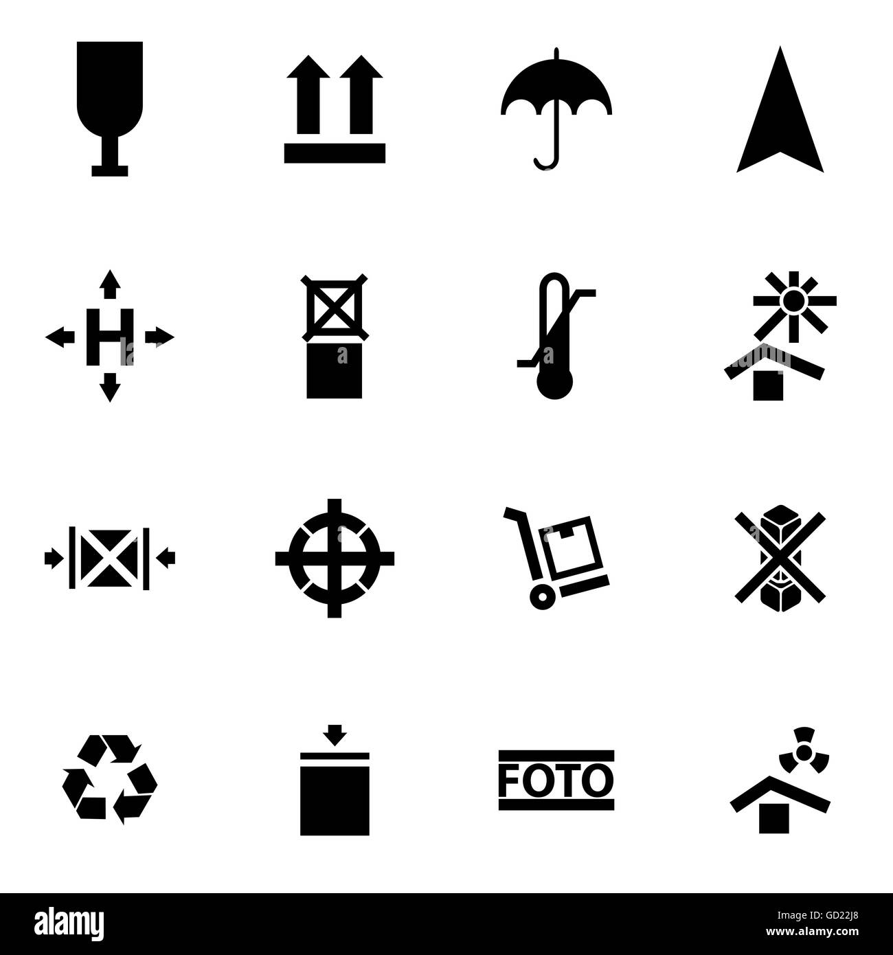 Vector black marking of cargo icon set Stock Vector Image & Art Alamy