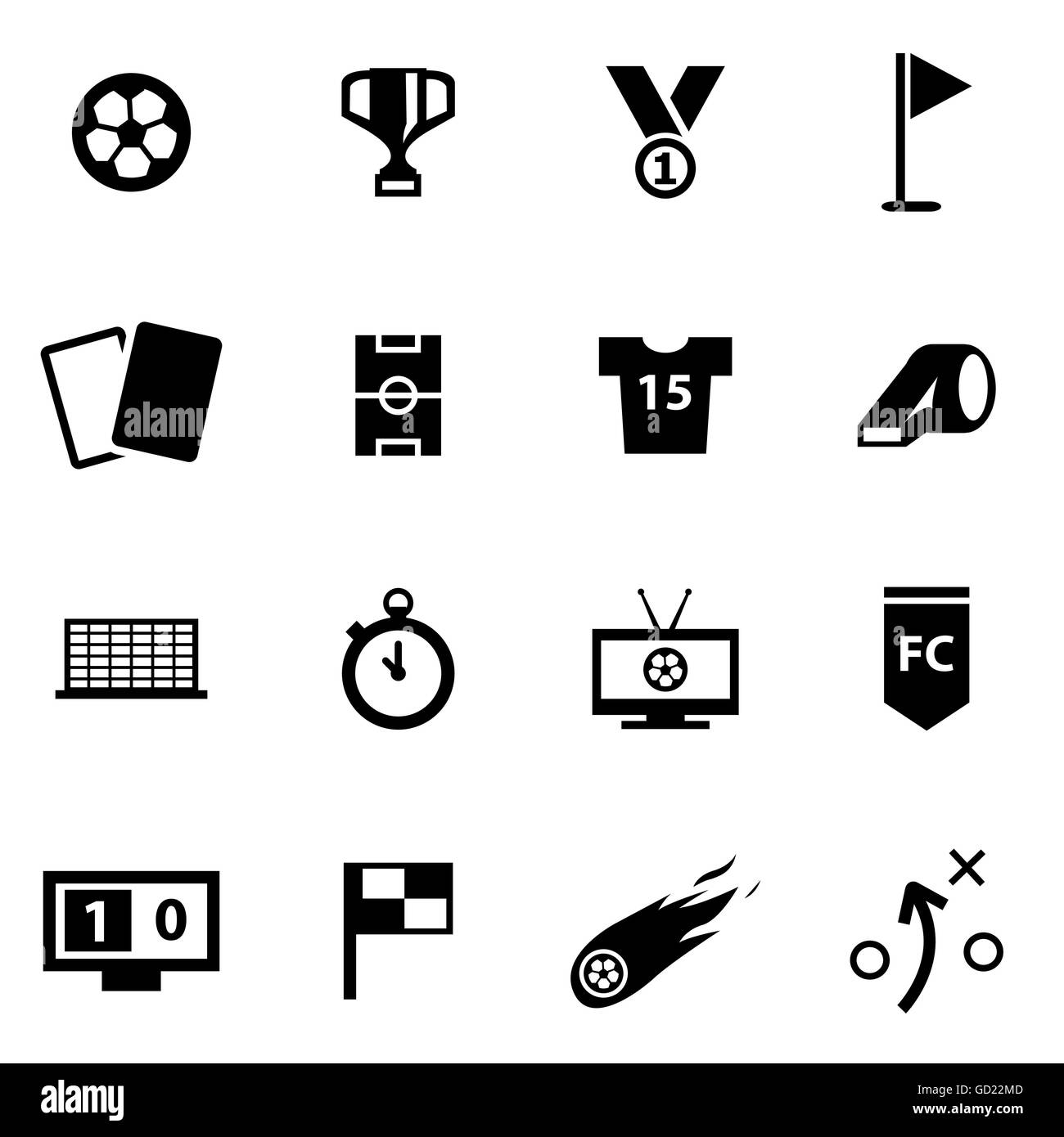 Vector black soccer icon set Stock Vector Image & Art Alamy