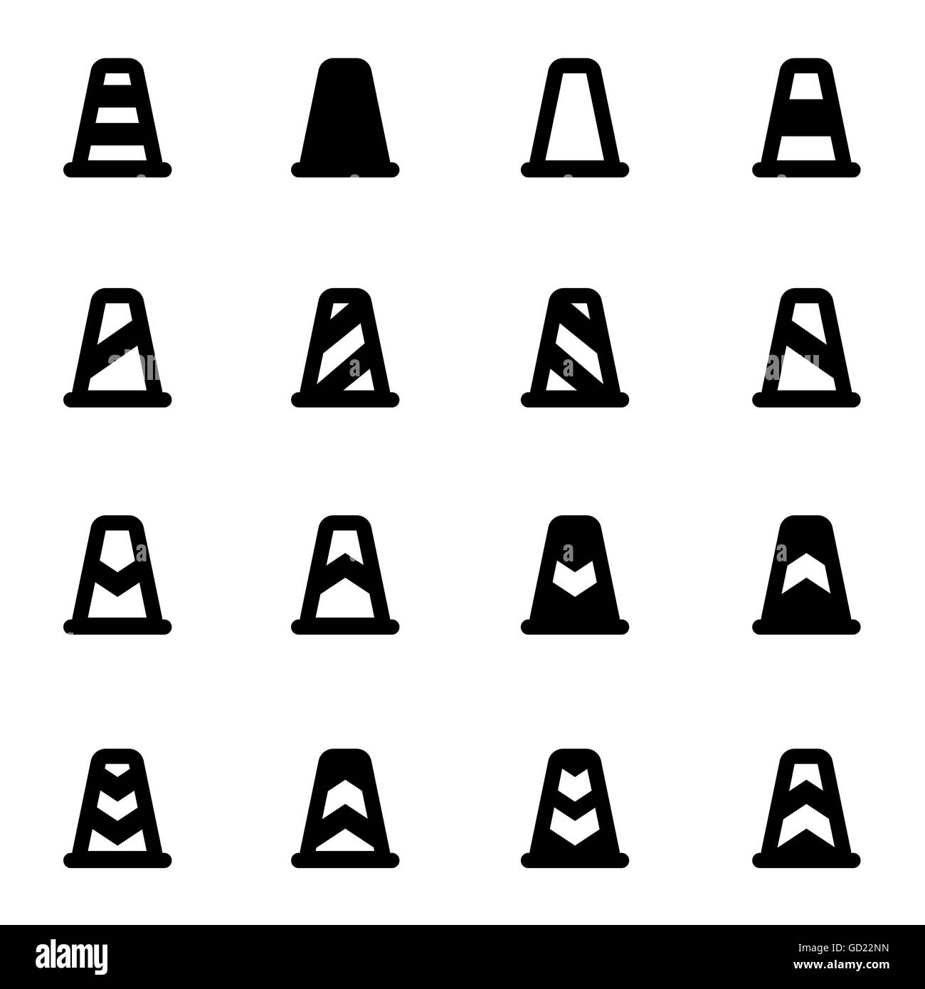 Vector black traffic cone icon set Stock Vector Image & Art Alamy