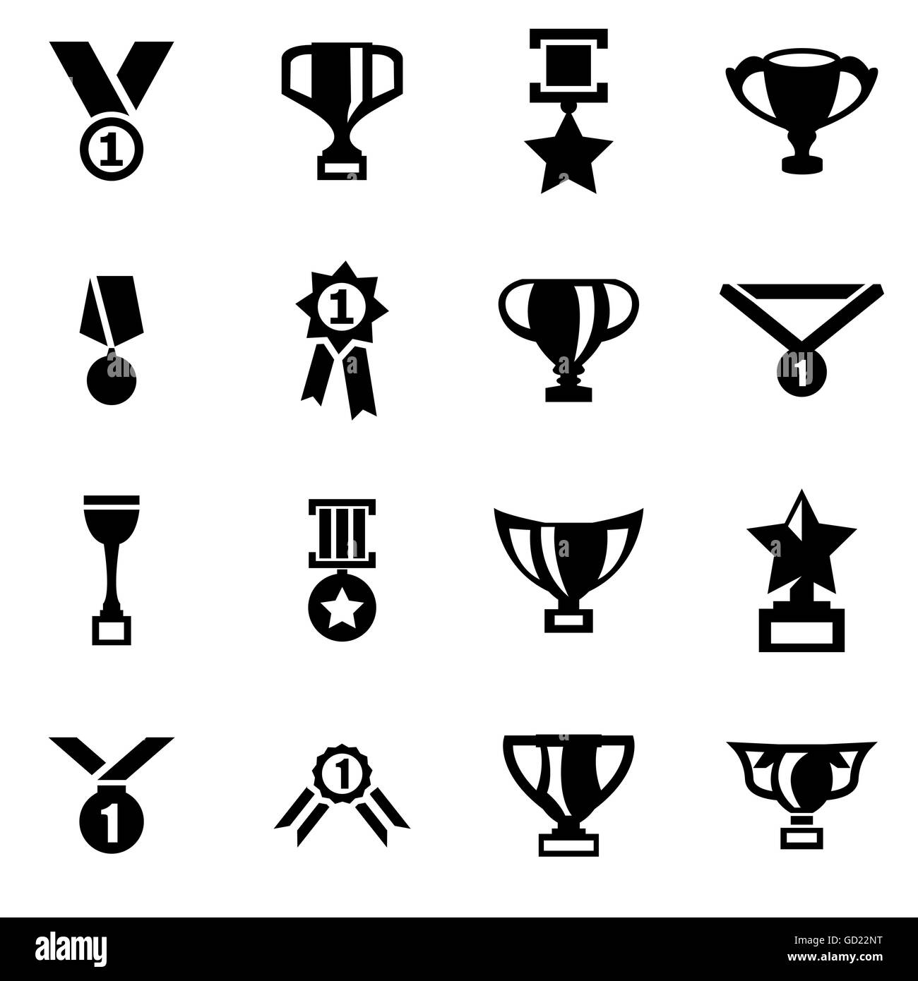 Vector black trophy and awards icon set Stock Vector Image & Art Alamy