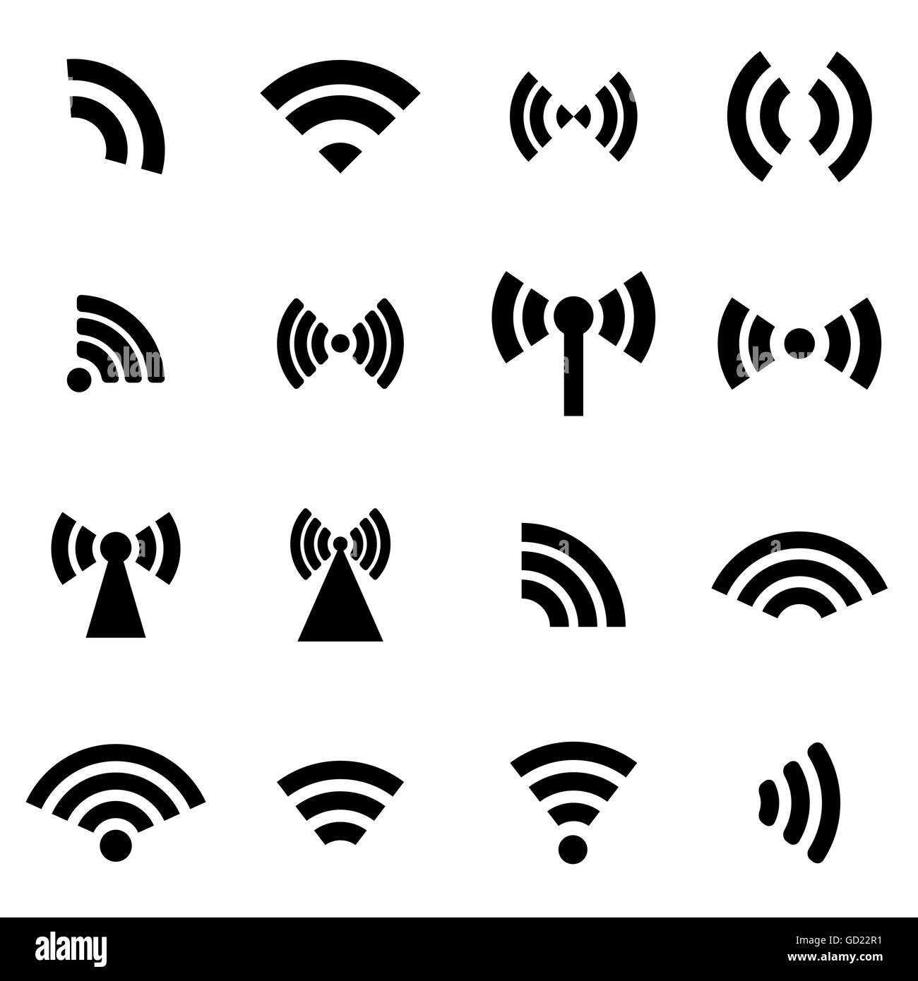 Vector black wireless icons set Stock Vector Image & Art Alamy