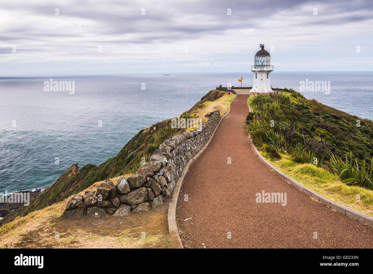 Cape Reinga Lighthouse (Te Rerenga Wairua Lighthouse), Aupouri Peninsula, Northland, North Island, New Zealand, Pacific Stock Photo