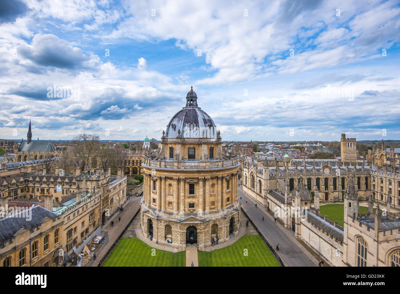 Radcliffe Camera and the view of Oxford from St. Mary's Church, Oxford, Oxfordshire, England, United Kingdom, Europe Stock Photo