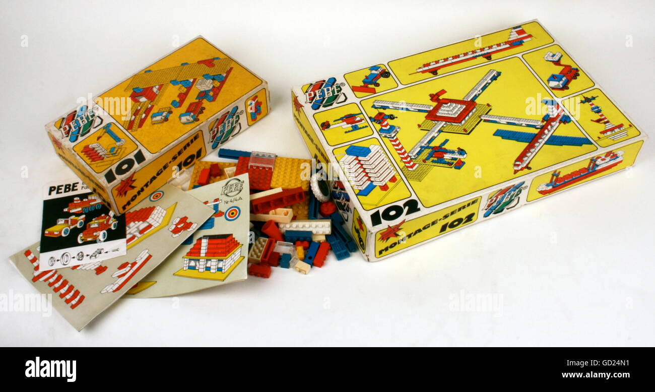 toys, system building set PEBE construction series 101 and 102, made by VEB  Plastica Bad Koesen, East-Germany, 1980s, ,  Additional-Rights-Clearences-Not Available Stock Photo - Alamy