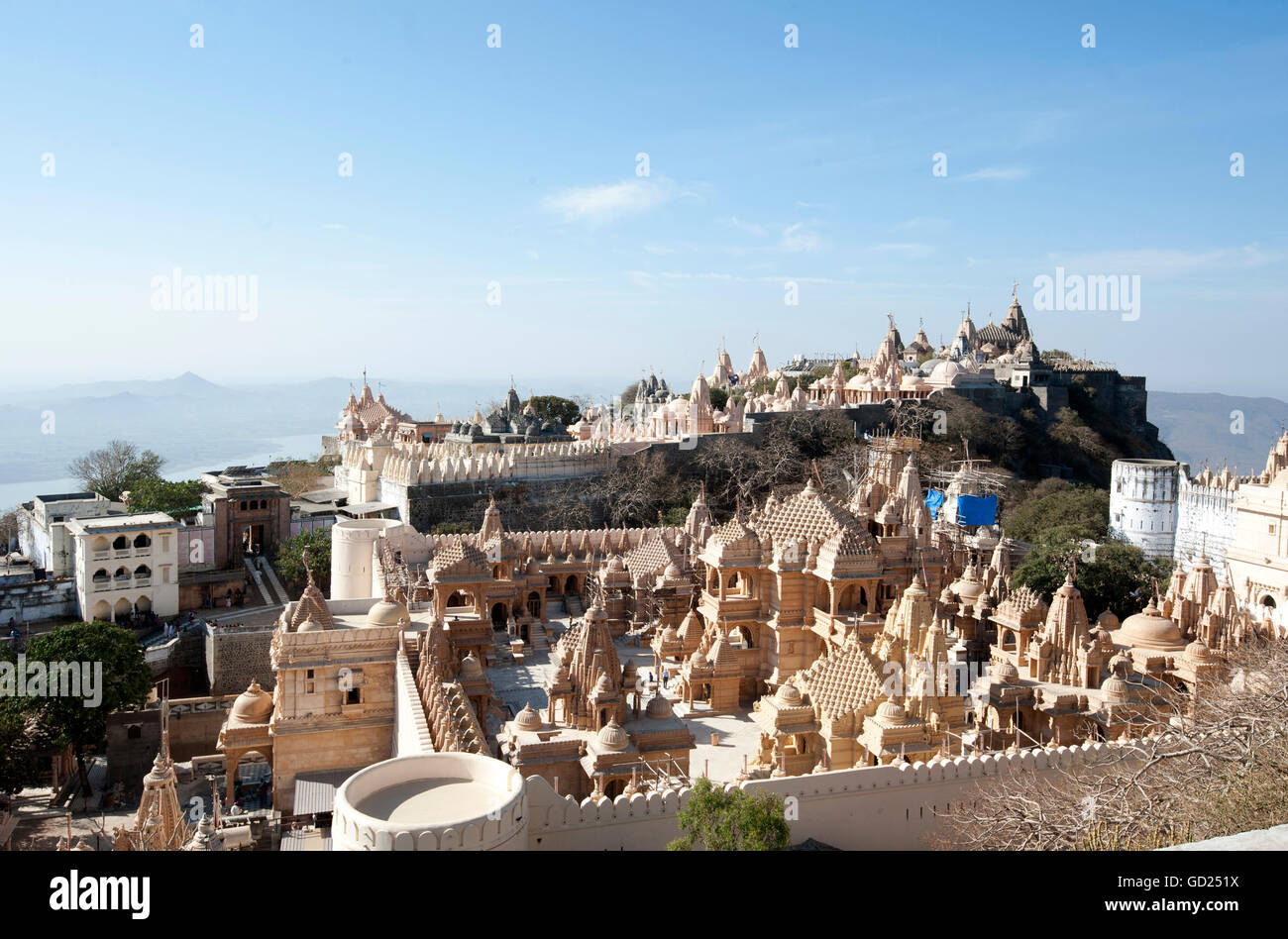 The sacred Jain marble temples, place of Jain pilgrimage, built at the top of Shatrunjaya Hill