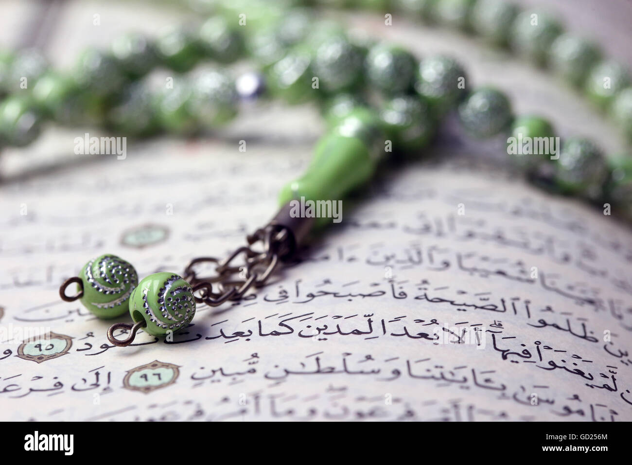 Quran and Tasbih (prayer beads), Haute-Savoie, France, Europe Stock Photo