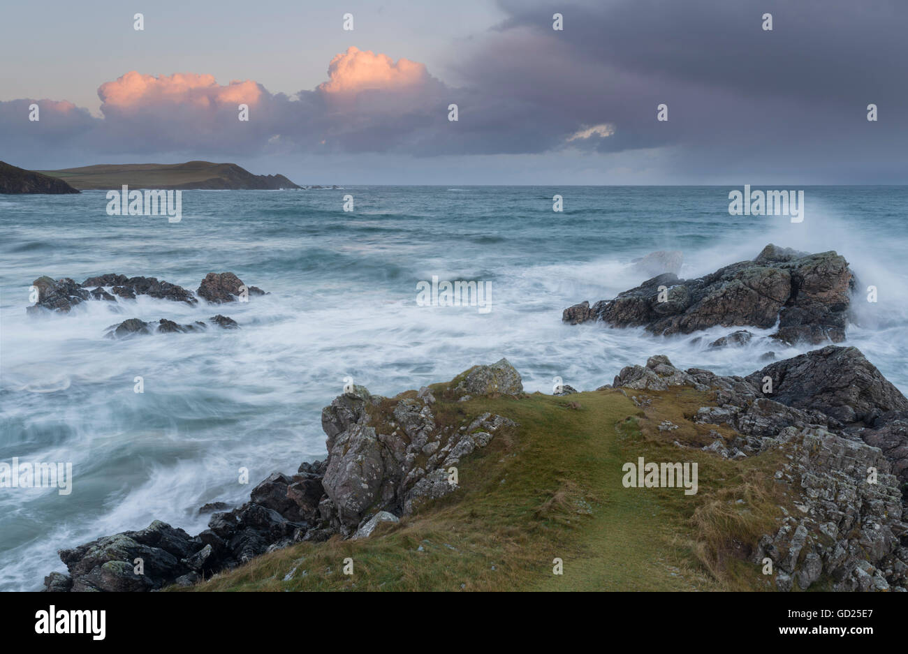A stormy coastal scene from Sango Bay, Durness, Sutherland, Scotland, United Kingdom, Europe Stock Photo